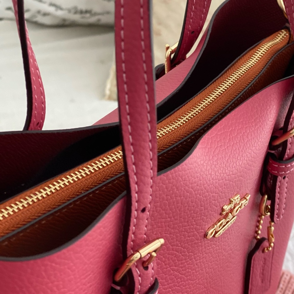 ๐ COACH | Pink Strawberry Haze Mollie Tote 25 Crossbody Shoulder Bag Purse - Picture 16 of 16